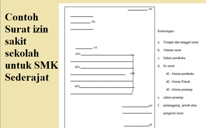 Surat izin sakit sekolah untuk SMK